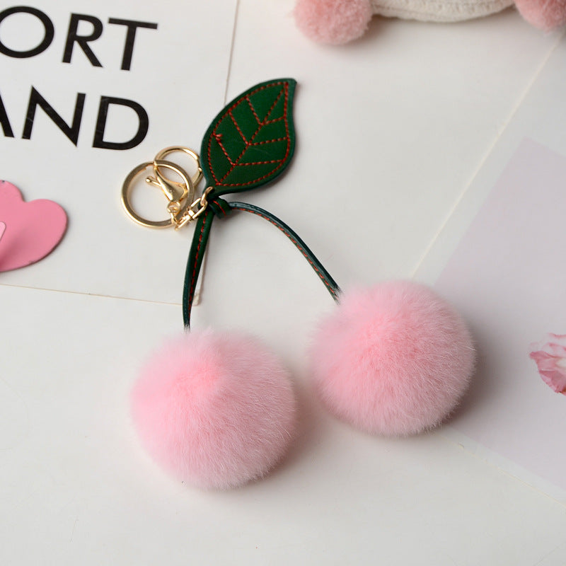 Wholesale Small Cherry Plush Keychain